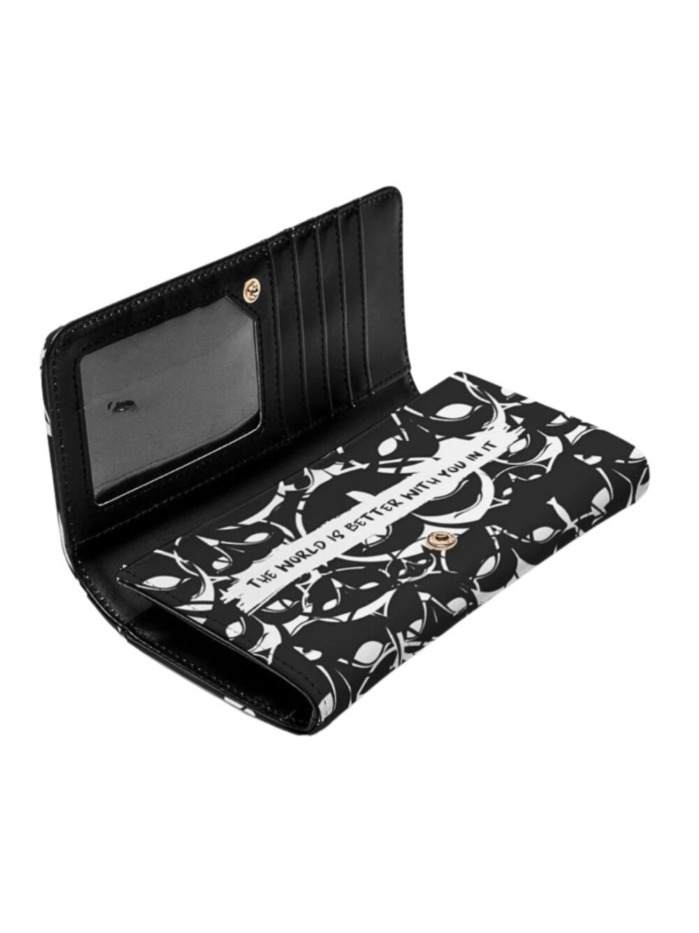 Hank & Henry Long Wallet Black & White Multi-card holder and Compartments